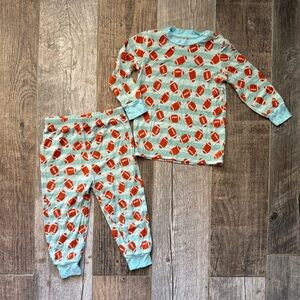 Kozi & Co 2 piece bamboo football pajamas size 12-18 mo